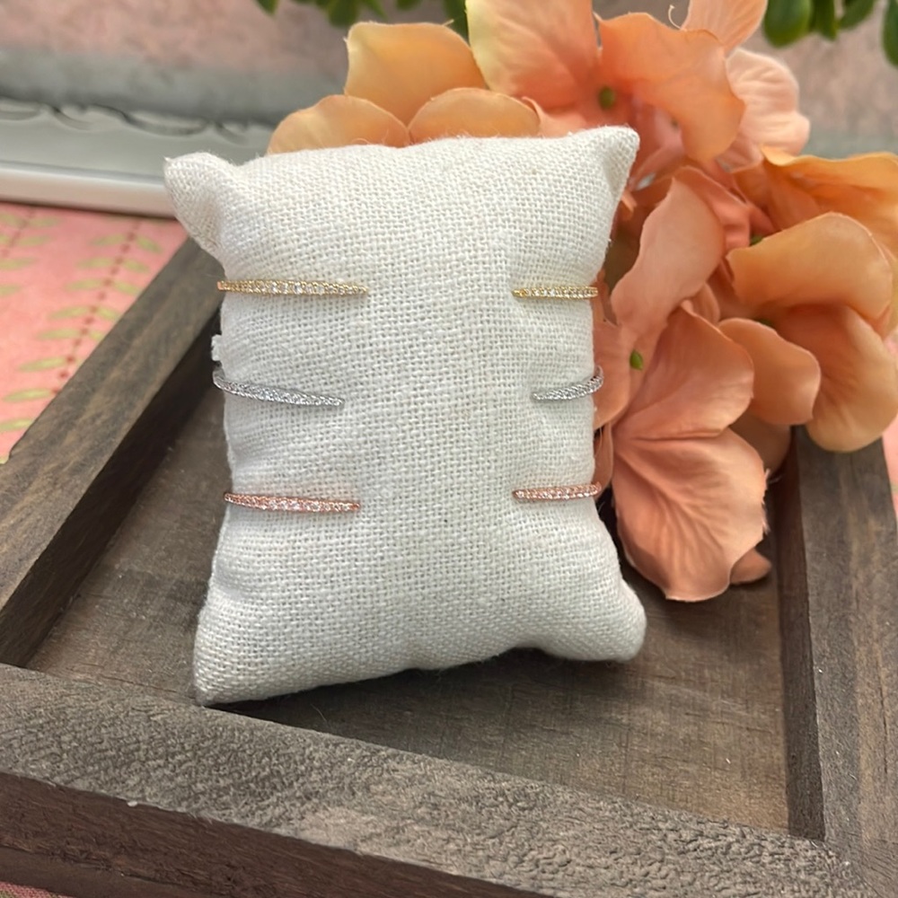 JBloom Dainty Cuff Bracelet with Rhinestones